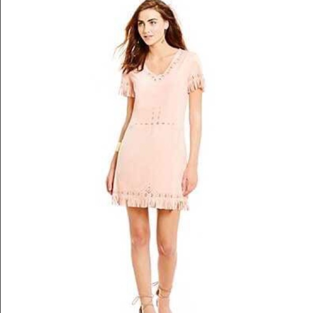 Chelsea & Violet Suede Cloth Fringe Dress XS NWT